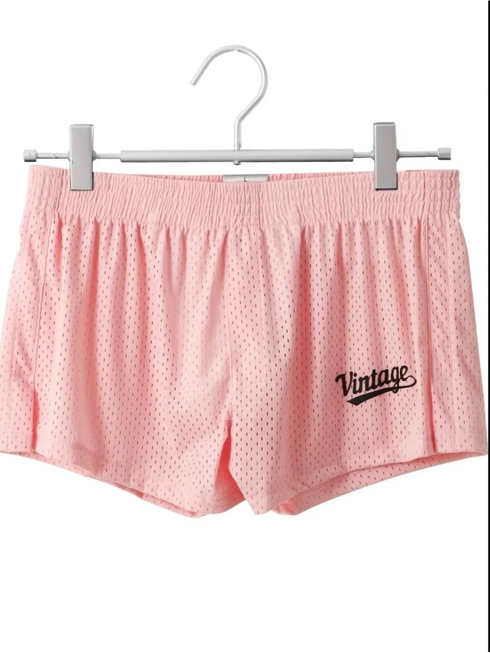 Vintage Pink Mesh Athletic Shorts for Men